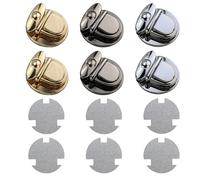 6 Stück Taschenverschluss Steckschloss für Handtaschen Taschen Drehverschlüsse Metall Verschlüsse Push Lock Set Rostfrei Catch Tuck Lock für Leder Tasche Portemonnaie Geldbörse DIY, 3 Farben