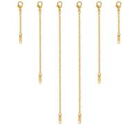 6 Stück Verlängerung für Halskette Kettenverlängerung, 5/10/15cm Verlängerung Schmuck mit Karabinerverschluss Legierung Schmuckverlängerungen-Set für Schmuck Halskette Armband Fußkettchen (Gold)