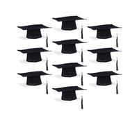 6 x Doktorhut mit KordelSchwarz / 10