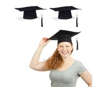 6 x Doktorhut mit KordelSchwarz / 2