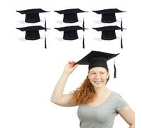 6 x Doktorhut mit KordelSchwarz / 6