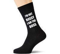 60 Second Makeover Limited Ich bin nicht Bossy Ich bin der Boss Schwarze Kalbsocken