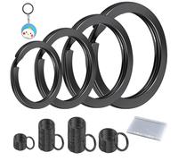 60 Stück Schlüsselring Schwarz 20mm/25mm/30mm/35mm Flache Schlüsselanhänger Ring, Matt Schlüsselringe Klein, Schlüsselringe Edelstahl, Keyring für DIY, Auto Schlüsseln, Kunsthandwerk Ornamente