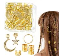 60-teiliges Set aus goldenen Haarspangen und Perlen, goldener Haarschmuck mit Stern- und Mondanhängern für Zöpfe, Haarclips aus Legierung für Damen, Barock-Accessoires für Partys und Fotoshootings