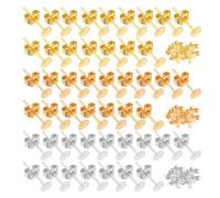 600 Stück Ohrring + Ohrstöpsel-Zubehör, DIY-Schmuckset-Zubehör: Ohrringbasis mit Stecker, runde flache Ohrringe, Zubehör für DIY-Ohrringe und Schmuck.