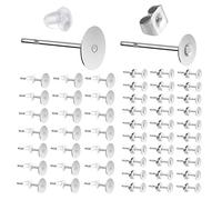 600 Stück Ohrstecker Set, 200 Stück Edelstahl Ohrstecker, 200 Stück Schmetterlings Ohrring Rücken, 200 Stück Ohrstecker Verschlüsse Silikon für Ohrstecker Schmuckherstellung