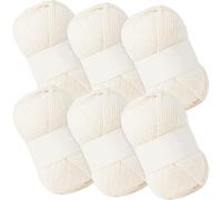 600g Handstrickgarn, 6x100g/180m Strickgarn 100% Acrylidmaterial Milchweiß, Haken und Handwerk, leichtes, allergischermes und langlebiges Doppelhaken-Strickgarn für Haken und Handwerk