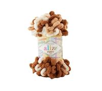 6398 Alize Puffy Color Baby Big Loop Deckengarn, 100 % Mikropolyester, weiche Wolle, je Knäuel 100 g, 9 m, 5 Knäuel