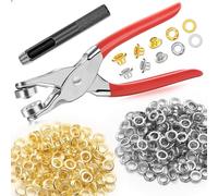 643-teiliges Ösen-Werkzeug-Set, 1,27 cm (Innenlochgröße), Ösen-Set mit 320 Ösen, 320 Unterlegscheiben und Ösenzange für Leder/Gürtel/Schuhe/Handwerk