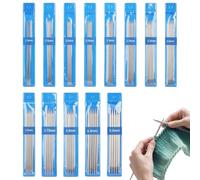 65 Stück Stricknadel Set Edelstahl Doppelspitzen Stricknadel, 15cm Kurze Gerade Stricknadeln Nadelspiel Stricknadeln Set für Anfänger 1,5 mm - 5,0 mm Knitting Needles für socken, Handschuhe Hüte