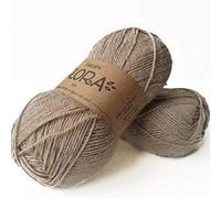 65 % Wolle, 35 % Alpaka-Garn, Drops Flora, 1 oder superfein, Griffgewicht, 4-lagig, 50 g, 230 Meter pro Knäuel (07 Beige)