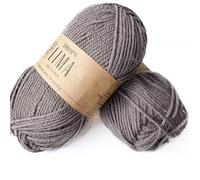 65 % Wolle und 35 % Alpaka-Garn zum Stricken und Häkeln, 3 oder leicht, Kammgarn, DK Gewicht, Tropfen Lima, 51 g, 90 Meter pro Knäuel (5310 hellbraun)