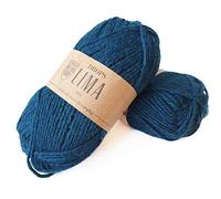 65 % Wolle und 35 % Alpaka-Garn zum Stricken und Häkeln, 3 oder leicht, Kammgarn, DK Gewicht, Tropfen Lima, 51 g, 90 Meter pro Knäuel (0701 Petrol)