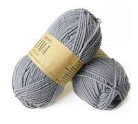 65 % Wolle und 35 % Alpaka-Garn zum Stricken und Häkeln, 3 oder leicht, Kammgarn, DK Gewicht, Tropfen Lima, 51 g, 90 Meter pro Knäuel (8465 mittelgrau)