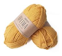 65% Wolle und 35% Alpakawolle zum Stricken und Häkeln, 3 oder leicht, verschlimmert, DK-Gewicht, Drops Lima, 450 Yards pro Knäuel Goldrute 2923