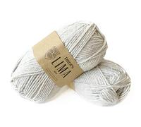 65 % Wolle und 35 % Alpakawolle zum Stricken und Häkeln, 3 oder leicht, verschlimmert, DK-Gewicht, Drops Lima, 450 Yards pro Knäuel 9020 Pearl Grey