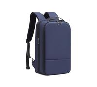 6643 16 Inch Laptop Backpack Expandable Travel Shoulder Bag with USB + Type C Charging Ports - Navy
