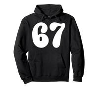 67 Number Six Seven Lustiges Meme-Slang-Design für Kinder Pullover Hoodie, Unisex für Erwachsene, Schwarz, S