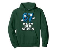 67 Six Seven 6-7 - Italienisches Brainrot-Gaming-Meme der Generation Alpha Pullover Hoodie, Unisex für Erwachsene, Waldgrün, XL