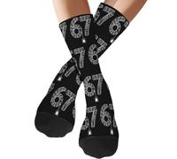 67 Socks, 67 Ice Cream Socks, Six Seven Creams Drips Crew Sock, Novelty Six Seven Meme Design Baseball Sock, Funny Presents for Boys, Girls, Men, Women