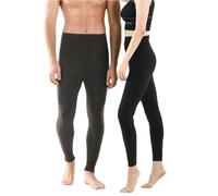 68 % Wolle, dicke Herren-Thermo-Unterwäsche, Winter-Leggings, lange Unterhose, für Herren und Damen, schwere Baselayer-Unterhose, Damen Dickes Dunkelgrau, XL