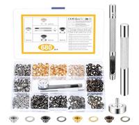 680 Set Ösen Set 5mm, Ösen Werkzeug Set, Metallösen für Stoff, Ösen Scheiben Ösenzange Set, Metall Ösen 5 mm, Grommet Kit für DIY Leder Handwerk Stoff Kleidung Planen Vorhänge, mit 3 Stanzwerkzeug