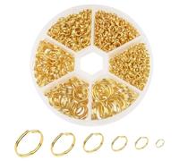 690 Mini Schlüsselringe Gold,Metall Doppelten Biegeringe Schmuckherstellung | 4 5 6 8 10 12mm mit Doppelten Öffnungen, Klein Jump Rings für DIY Halskette Ohrringe Armbänder Schmuckherstellung