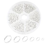 690 Mini Schlüsselringe Silber,Doppelten Biegeringe Schmuckherstellung | 4 5 6 8 10 12mm mit Doppelten Öffnungen, Klein Metall Jump Rings für DIY Halskette Ohrringe Armbänder Schmuckherstellung
