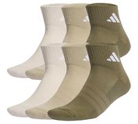 adidas Unisex Cushioned Essentials Ankle Socks 6 Pair Pack, olive strata/Wonder Cargo/wonder alumina, 4.5-6