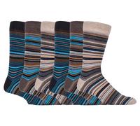 6er-Pack bunte gestreifte Baumwollsocken für Herren in 7 verschiedenen Ausführungen EU 39 - 45