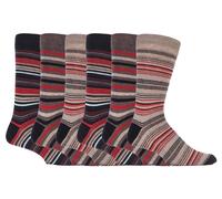 6er-Pack bunte gestreifte Baumwollsocken für Herren in 7 verschiedenen Ausführungen EU 39 - 45