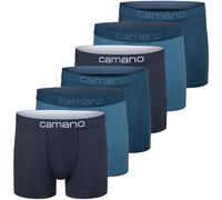 Boxershorts CAMANO "Boxershorts Unterhosen Herren elastischer Gummibund ohne", Herren, Gr. L, blau (blau mix), 95% Baumwolle, 5% Elasthan, Unterhosen (73357855-L) blau mix
