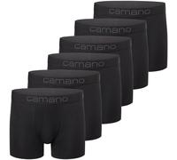Camano Herren Boxershorts Unterhosen Herren elastischer Gummibund ohne Einschneiden Baumwolle Stretch hautfreundlich Atmungsaktiv 6er Pack M Black