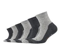 6er Pack camano Pro Tex Function Quarter Sportsocken Kinder 9700 - dark grey melange 39-42