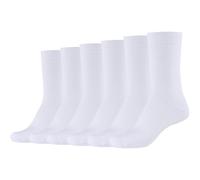 6er Pack camano Silky Feeling Crew Socken Damen 0001 - white 39-42
