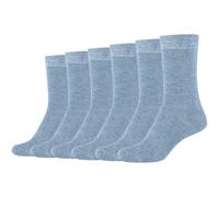 6er Pack camano Silky Feeling Crew Socken Damen 0099 - stone melange 35-38