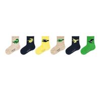6er Pack camano Soft Bio-Baumwoll Patterned Baby-Socken 7250 - meadow green 15-18