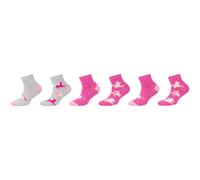 6er Pack camano Soft Bio-Baumwoll Quarter Socken Kinder 4454 - phlox pink 31-34
