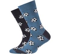 6er Pack camano Soft Bio-Baumwolle Crew Socken Kinder 5722 - navy peony 27-30