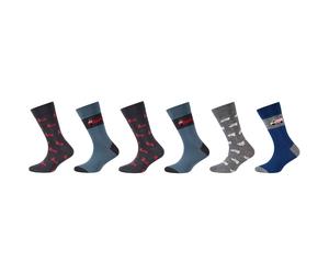 6er Pack camano Soft Bio-Baumwolle Crew Socken Kinder 5722 - navy peony 35-38