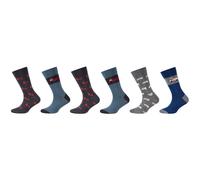 6er Pack camano Soft Bio-Baumwolle Crew Socken Kinder 5722 - navy peony 39-42