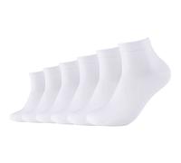 6er Pack camano Soft Bio-Baumwolle Quarter Socken 0001 - white 35-38