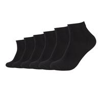 6er Pack camano Soft Bio-Baumwolle Quarter Socken 0005 - black 35-38
