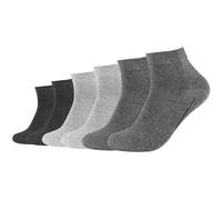 6er Pack camano Soft Bio-Baumwolle Quarter Socken 0049 - grey mixed 43-46