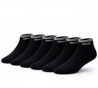 6er Pack DOCKS Sneaker Socken Baumwolle Atmungsaktive Damen&Herren schwarz 35-38