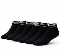 6er Pack DOCKS Sneaker Socken Baumwolle Atmungsaktive Damen&Herren schwarz 39-42