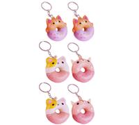 6er-pack donut-anhänger, süße charms für schlüsselbund und