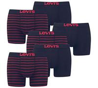 6er Pack Levis Men Vintage Stripe YD B Boxer Brief Boxershorts Unterhose Pant Unterwäsche, Farbe:786 - Red/Black, Bekleidungsgröße:XL