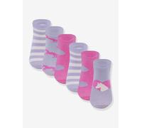 6er-Pack Mädchen Sneakersocken PFERDE ewers lila Gr. 35/38