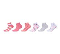 6er Pack s.Oliver Originals Motif Baumwoll Sneakersocken Mädchen 1001 - white mix & 4430 31-34